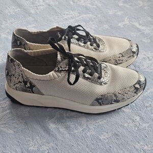 Naturalizer Sibley Sneaker Alabaster Snake Black And Beige Size 10